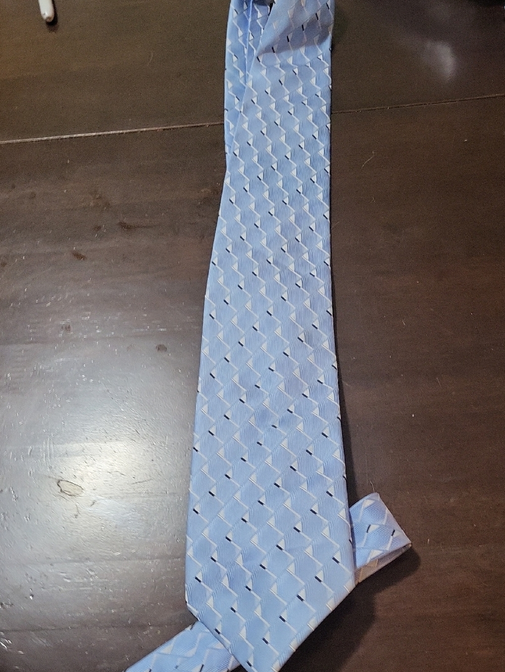 Sky Blue Textured Pattern Men's Tie